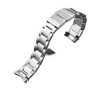 WTNZBAEM Curved End Stainless Steel Watch Strap Compatible With Longines Master Conquest HydroConquest L3.642.4 .781. Series Watchbands 21mm