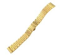 WTNZBAEM Curved Metal Watchband Compatible With Tissot Seiko Oris TAG HEUER Stainless Steel Watch Strap(Beige,15mm)