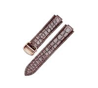 WTNZBAEM Exquisite Circular Texture Design Crocodile Watchband Compatible With Cartier Balloon Bleu De Folding Buckle Convex Interface Strap(Brown-Rose-Z4,11x18mm)