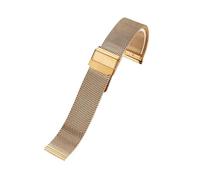 WTNZBAEM Fine Steel Breathable Mesh Belt Compatible With Tissot 1853 T109407/T143210 Watchband T41 Metal Bracelet Waterproof Strap(Gold,19mm)