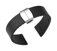 WTNZBAEM FKM Strap 18mm 20mm 21mm 22mm Quick Release Fluoro Rubber Universal Butterfly Buckle Watch Band Accessories Compatible With Cut To Size(Black,19mm)