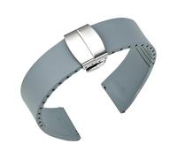 WTNZBAEM FKM Strap 18mm 20mm 21mm 22mm Quick Release Fluoro Rubber Universal Butterfly Buckle Watch Band Accessories Compatible With Cut To Size(Grey,19mm)