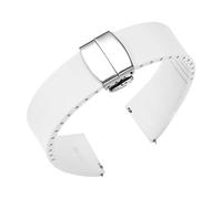 WTNZBAEM FKM Strap 18mm 20mm 21mm 22mm Quick Release Fluoro Rubber Universal Butterfly Buckle Watch Band Accessories Compatible With Cut To Size(White,19mm)