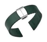 WTNZBAEM FKM Strap 18mm 20mm 21mm 22mm Quick Release Fluoro Rubber Universal Butterfly Buckle Watch Band Accessories Compatible With Cut To Size(Dark Green,19mm)