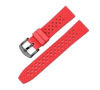 WTNZBAEM Fluorine Rubber Watch Band 18mm 20mm 22mm 24mm Quick Release Strap Customized Sport Diving Bracelet Compatible With Each Watches(Red-Black Buckle,22mm)