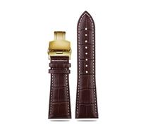 WTNZBAEM Large size leather watch strap Compatible With Armani AR2411 Panerai PA111 441 men's 22mm 23mm 24mm 26mm 28mm big width Watchband(Brown white gold B,23mm)