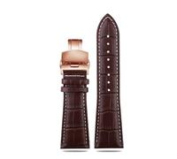 WTNZBAEM Large size leather watch strap Compatible With Armani AR2411 Panerai PA111 441 men's 22mm 23mm 24mm 26mm 28mm big width Watchband(Brown white RD B,24mm)