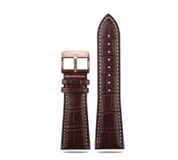 WTNZBAEM Large size leather watch strap Compatible With Armani AR2411 Panerai PA111 441 men's 22mm 23mm 24mm 26mm 28mm big width Watchband(Brown white RD A,28mm)