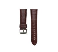 WTNZBAEM Leather Watch Strap 22mm 23 24 26mm 28mm Watchband Pin Clasp Mens Bracelet Band Alligator Grain(Brown black buckle,21mm)