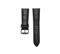 WTNZBAEM Leather Watch Strap 22mm 23 24 26mm 28mm Watchband Pin Clasp Mens Bracelet Band Alligator Grain(Black black buckle,23mm)
