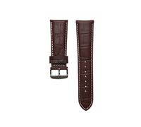 WTNZBAEM Leather Watch Strap 22mm 23 24 26mm 28mm Watchband Pin Clasp Mens Bracelet Band Alligator Grain(Brown white black,19mm)