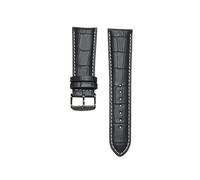 WTNZBAEM Leather Watch Strap 22mm 23 24 26mm 28mm Watchband Pin Clasp Mens Bracelet Band Alligator Grain(Black white black,23mm)