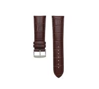 WTNZBAEM Leather Watch Strap 22mm 23 24 26mm 28mm Watchband Pin Clasp Mens Bracelet Band Alligator Grain(Brown silver buckle,21mm)
