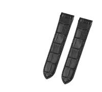 WTNZBAEM Leather Wristband Compatible With Cartier Santos 100 Male And Female Folding Buckle Wristband 20mm 23mm(Black NO Buckle,20mm)