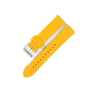 WTNZBAEM Litchi Pattern Cow Leather Watch Strap 18mm 19mm 20mm 22mm Quick Release Black Blue Watchband For Men Women Replacement Straps(Yellow,22mm)