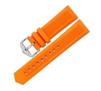 WTNZBAEM Men And Women's Blue White Black Silicone Rubber Watchband 14 16 18 20 22mm Soft Waterproof Strap Compatible With Diver Watch(Orange,14mm)