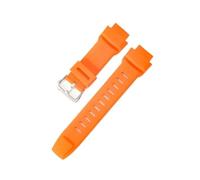 WTNZBAEM Mens Womens 18mm Compatible With Casio PRO TREK Series Watch Strap Soft Silicone With Solid Steel Buckle Outdoor Adventure Ready Black(Orange-Steel-K5)