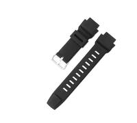 WTNZBAEM Mens Womens 18mm Compatible With Casio PRO TREK Series Watch Strap Soft Silicone With Solid Steel Buckle Outdoor Adventure Ready Black(Black(link)-Steel-K5)