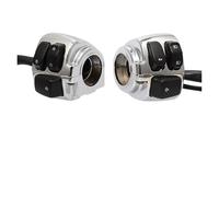 WTNZBAEM Motorcycle Chrome 1" 25mm Handlebar Turn Signal Control Switch Compatible With Harley Sportster XL883 Dyna V-ROD Softail 1996-2012(Chrome)