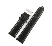 WTNZBAEM Oil Wax Watch Straps 16mm 18mm 19mm 20mm 21mm 22mm 24mm Cowhide Watchbands Retro Bracelet Handmade Wristband(Green-white line,18mm)