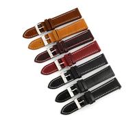 WTNZBAEM Oil Wax Watch Straps 16mm 18mm 19mm 20mm 21mm 22mm 24mm Cowhide Watchbands Retro Bracelet Handmade Wristband(Brown,17mm)