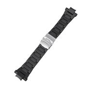 WTNZBAEM Plastic Steel Watchband Compatible With Casio GW-A1100FC GW-A1000 GW-4000 GA-1000 Watch Strap Men's Sport Wristwatches Bracelet(Black-Silver Clasp)