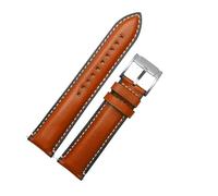 WTNZBAEM Quick Release GenuineLeather Watch Strap Compatible With Fossil FTW1114 4016ME3110 FS5436 24 20 22mm Watchband(Brown silver clasp,24mm)