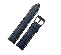 WTNZBAEM Quick Release GenuineLeather Watch Strap Compatible With Fossil FTW1114 4016ME3110 FS5436 24 20 22mm Watchband(Blue black clasp,24mm)