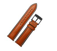 WTNZBAEM Quick Release GenuineLeather Watch Strap Compatible With Fossil FTW1114 4016ME3110 FS5436 24 20 22mm Watchband(Brown black clasp,22mm)