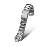 WTNZBAEM Raised Stainless Bracelet Compatible With Casio EDIFICE Series EQW-M1100 EQW-A1000 Watchband Stainless Watch Strap 13mm Men's Wristband(Silver)