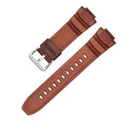 WTNZBAEM Resin Strap Compatible With Casio MCW-100H/110H/W-S220/HDD-S100 WV-200/AE-2000/2100 TPU Silicone Sport Waterproof Wrist Bracelet Watch Band(Brown)