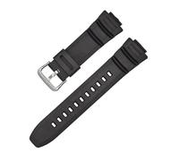 WTNZBAEM Resin Strap Compatible With Casio MCW-100H/110H/W-S220/HDD-S100 WV-200/AE-2000/2100 TPU Silicone Sport Waterproof Wrist Bracelet Watch Band(Black S)