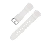 WTNZBAEM Resin Strap Compatible With Casio MCW-100H/110H/W-S220/HDD-S100 WV-200/AE-2000/2100 TPU Silicone Sport Waterproof Wrist Bracelet Watch Band(Half transparent S)