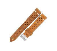 WTNZBAEM Retro Crazy Horse Leather Watchband 17mm 18mm 19mm 21mm Leather Porous Breathable Hand Stitching Watch Strap Replacement(Brown,20mm)