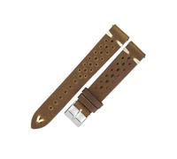 WTNZBAEM Retro Crazy Horse Leather Watchband 17mm 18mm 19mm 21mm Leather Porous Breathable Hand Stitching Watch Strap Replacement(Light coffee,21mm)