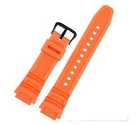 WTNZBAEM Rubber Watch Strap Compatible With Casio AE-1000W AQ-S810W AQ-S800W AE-1200 W-735H Silicone Band Men Sports Waterproof Watch Bracelet 18mm(Orange black)