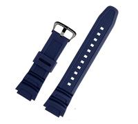 WTNZBAEM Rubber Watch Strap Compatible With Casio AE-1000W AQ-S810W AQ-S800W AE-1200 W-735H Silicone Band Men Sports Waterproof Watch Bracelet 18mm(Blue black)