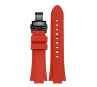 WTNZBAEM Rubber Watchband Compatible With Oris Aquis 7330 7740 Series 24x11mm 24x12mm Convex Strap Wristband Black Blue(Silver white)