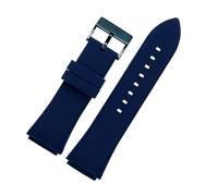WTNZBAEM Silicone Rubber Watch Band Compatible With Guess W0247G3 W0040G3 W0040G7 Strap Men Sport Waterproof Blue Black Bracelet 22mm(Blue-silver)
