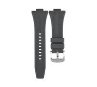 WTNZBAEM Silicone Watch Strap Compatible With Tissot PRX Series Soft Comfortable Replacement Watchband Quick Release Bracelet Belt(Black-Silver)