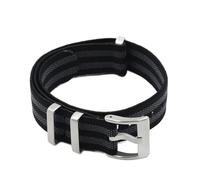 WTNZBAEM Trendy Nylon Strap Watch Elastic Belt French Troops Parachute Bag Watchband 18mm 20mm 22mm Men Wristwatch(3Black-2Gray,20mm Silver Buckle)