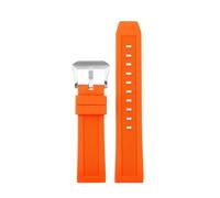 WTNZBAEM Universal Sports Silicone Watch Accessories Compatible With Citizen Promaster Series CC3060-10 BJ2167 Rubber Watchband 22mm Pin Buckle Strap(Orange-Silver)