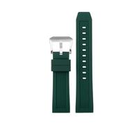 WTNZBAEM Universal Sports Silicone Watch Accessories Compatible With Citizen Promaster Series CC3060-10 BJ2167 Rubber Watchband 22mm Pin Buckle Strap(Green-Silver)