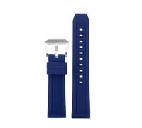 WTNZBAEM Universal Sports Silicone Watch Accessories Compatible With Citizen Promaster Series CC3060-10 BJ2167 Rubber Watchband 22mm Pin Buckle Strap(Blue-Silver)