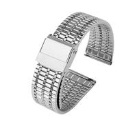 WTNZBAEM Universal Stainless Steel Metal Watch Chain Compatible With Casio Amani Fossil Citizen Fine Strap Waterproof Bracelet(Silver,22mm)