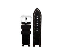 WTNZBAEM Vintage Cowhide Leather Watchband Compatible With G-SHOCK Casio GST-B100/S130/S110/S120/W130L/W100/210/W300 Retro Watch Strap Men's Bracelet(Black sivler)