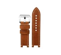 WTNZBAEM Vintage Cowhide Leather Watchband Compatible With G-SHOCK Casio GST-B100/S130/S110/S120/W130L/W100/210/W300 Retro Watch Strap Men's Bracelet(Brown silver)