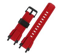 WTNZBAEM Watch Accessories Band Replacement Compatible With Casio MTG-B1000 G1000 Watch Strap Solid Steel Linker Rubber Silicone Waterproof Bracelet(Red Black buckle)