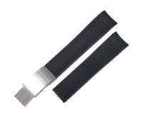 WTNZBAEM Watch Band Compatible With Longines Comas Diving Series L37814 L3.781 Mechanical Men's Rubber Dustless Strap Accessories 21mm(Black-silver)