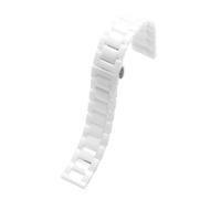 WTNZBAEM Water Ceramic Watch Bracelet 14-22mm White Black Strap Wristwatch Band Not Fade Adjustable Watchband Compatible With All Watches(WHITE,22mm)
